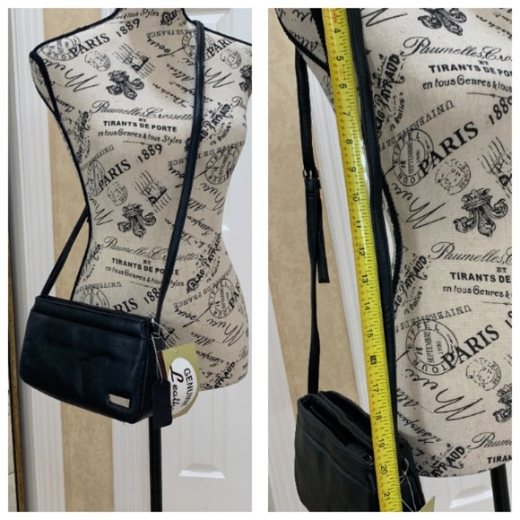 Leather Crossbody Shoulder bag with pockets & adjustable strap - Picture 7 of 9